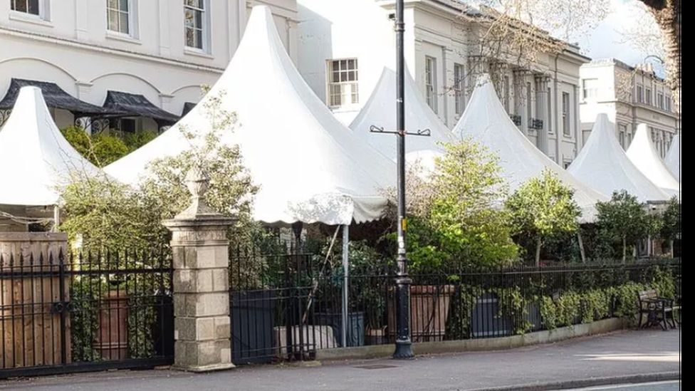 Marquees outside the No 131 restaurant