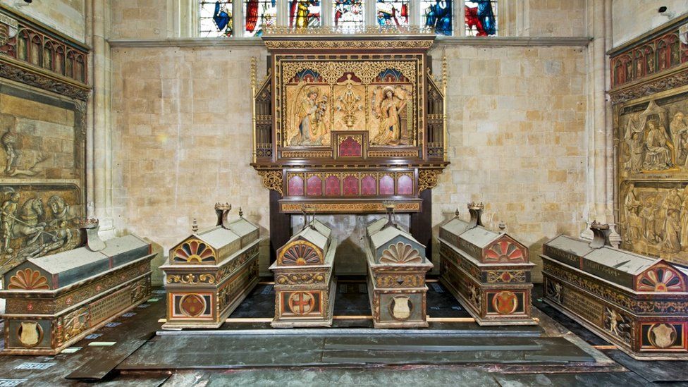 Mortuary chests at Winchester Cathedral