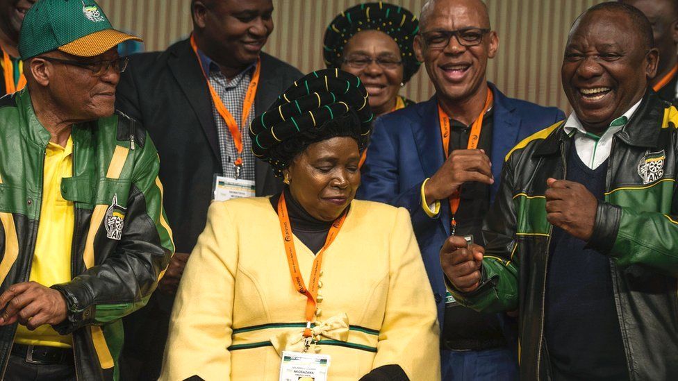 From left to right: Jacob Zuma, Nkosazana Dlamini-Zuma, Cyril Ramaphosa