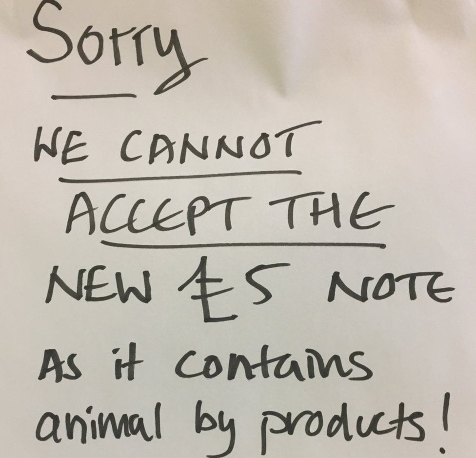 Notice in vegetarian cafe