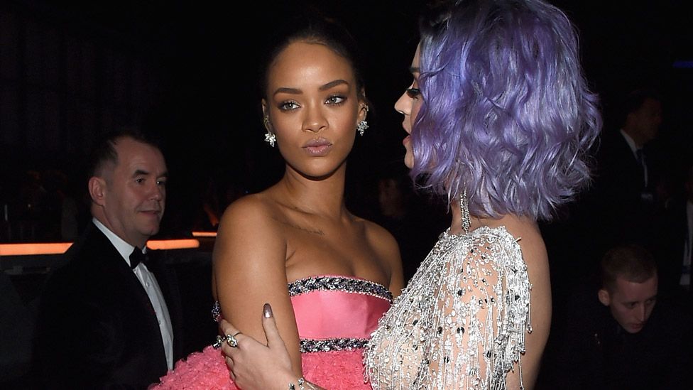 Terry George with Rihanna and Katy Perry