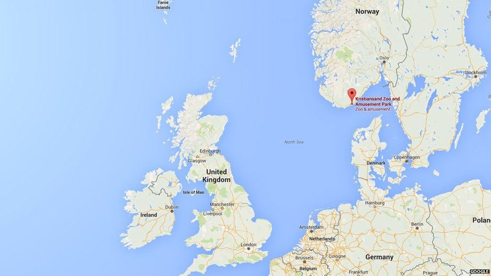 A google map showing the location of the zoo related to the UK