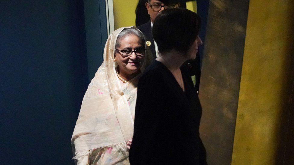 Bangladeshi Prime Minister Sheikh Hasina arrives to address the 78th United Nations General Assembly at UN headquarters in New York City on September 22, 2023.