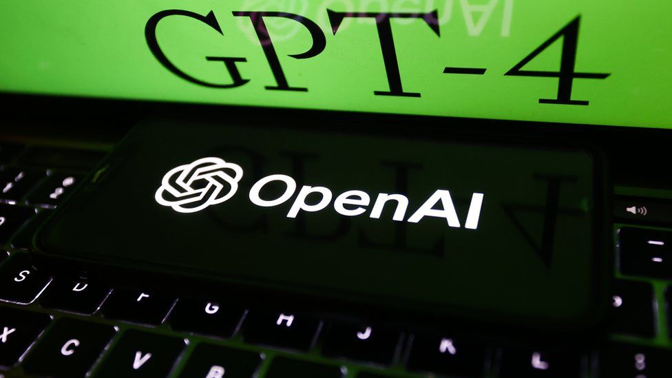 laptop screen with OpenAI GPT-4