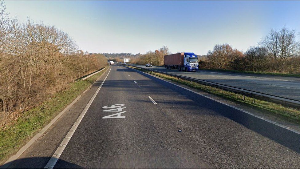 Lincoln A46 Woodland fire leads to bypass closure BBC News