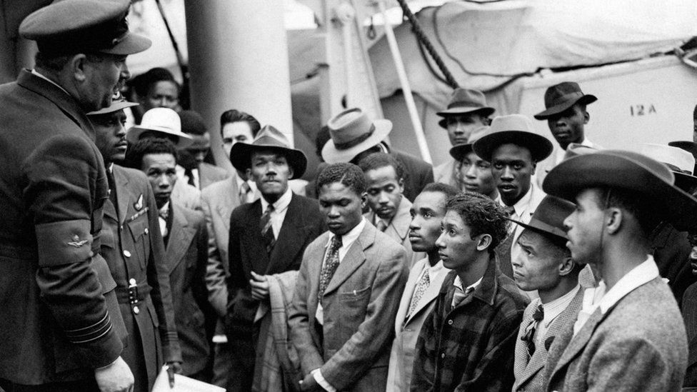 Jamaican migrants arriving on the Empire Windrush