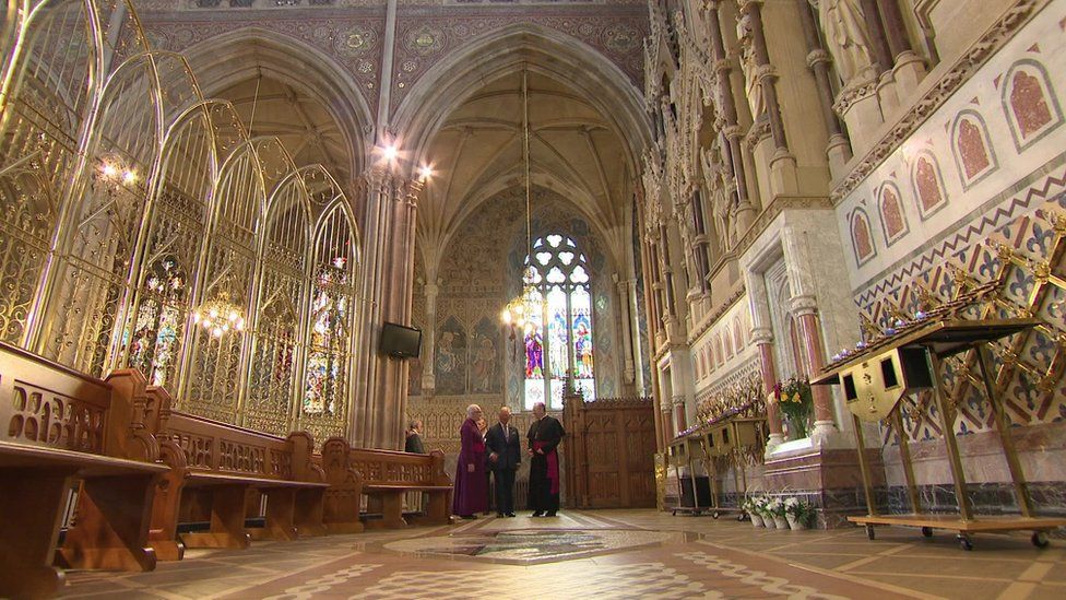 Prince Charles was given a tour of Armagh Cathedral