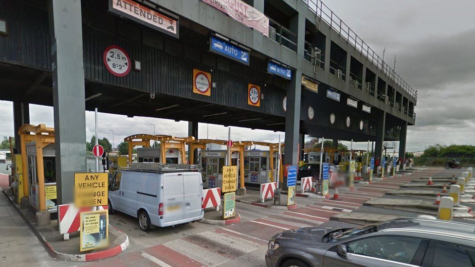 Toll booths at Mersey tunnel