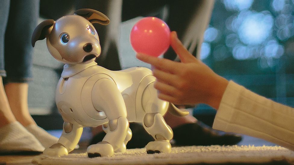 The new Sony Aibo robot dog pet