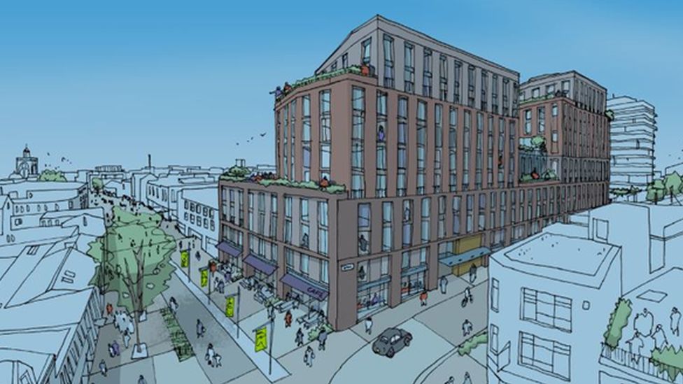 An artists' impression of the proposed development at the former Marks & Spencer store