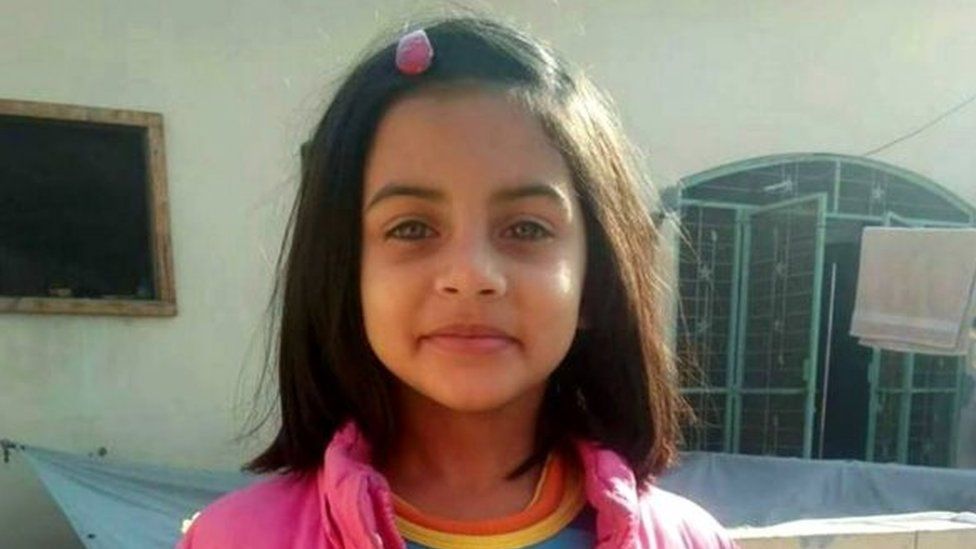 An undated handout photo made available by the Family of seven-years-old Zainab showing her posing for a picture, in Kasur, Pakistan, Issued 10 January 2018.