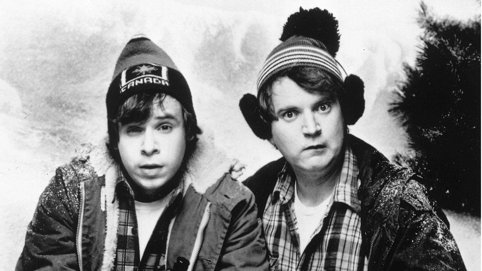 Bob and Doug McKenzie, played by Rick Moranis and Dave Thomas (right)