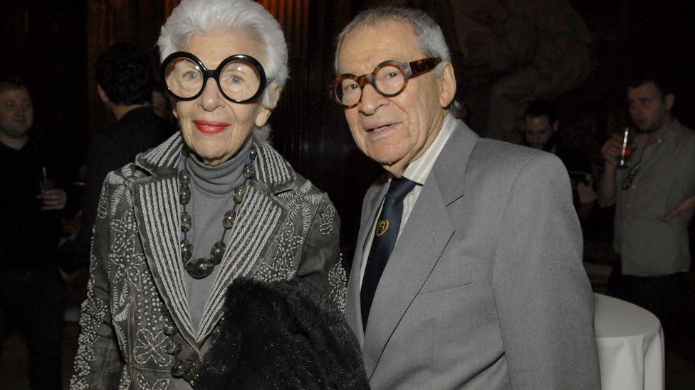 Iris Apfel and Carl Apfel attend ACNE PAPER Launches Issue Number Seven at McGraw Rotunda