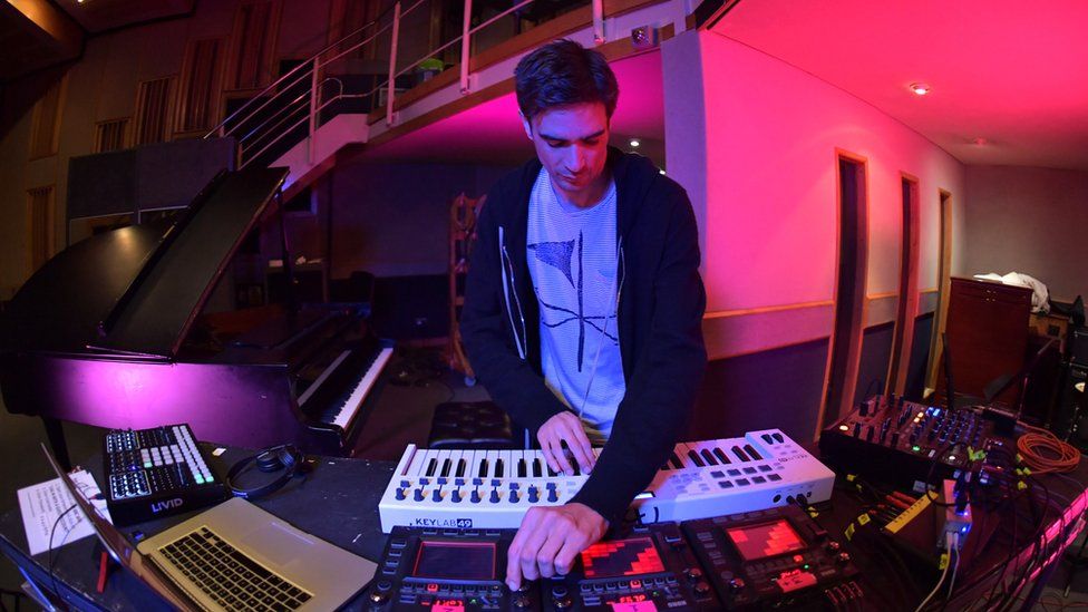Jon Hopkins performing for Radio 1's Annie Mac show at the BBC's Maida Vale studio in 2018