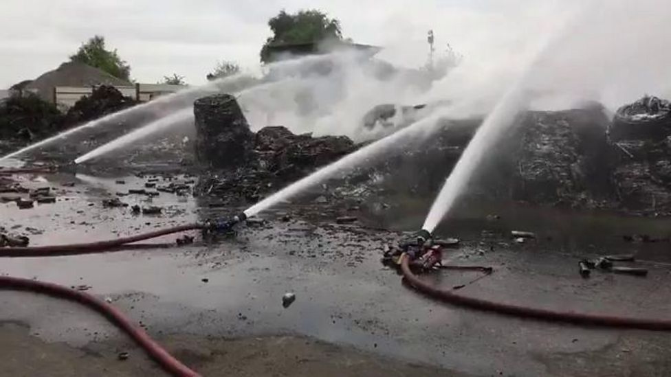 Plastics fire continues at South Yorkshire recycling centre BBC News