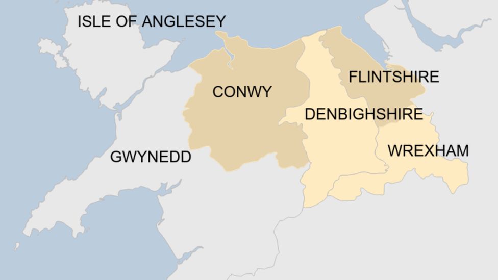 Map of north Wales