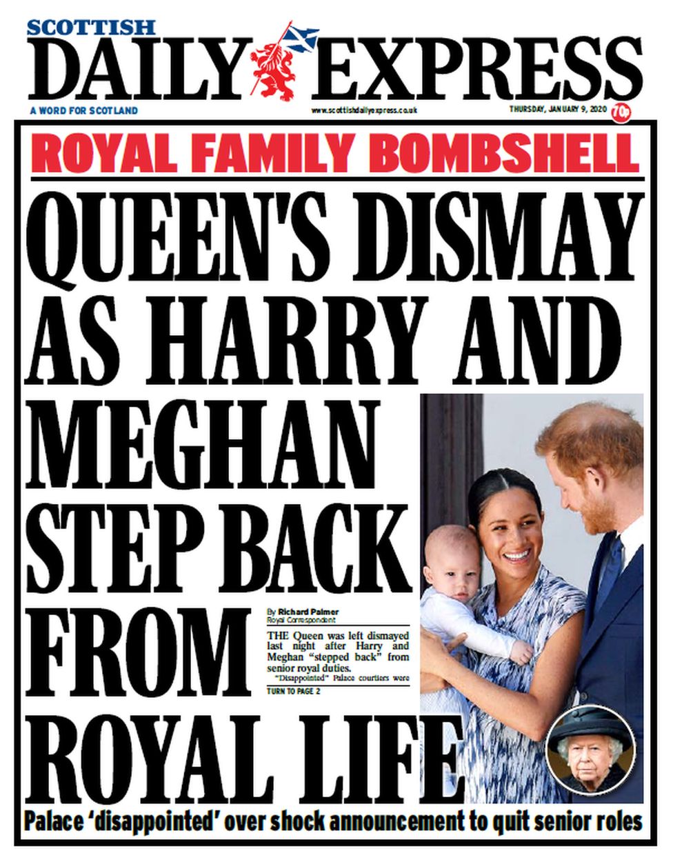 Scotland's papers: Harry and Meghan drop 'royal bombshell' - BBC News