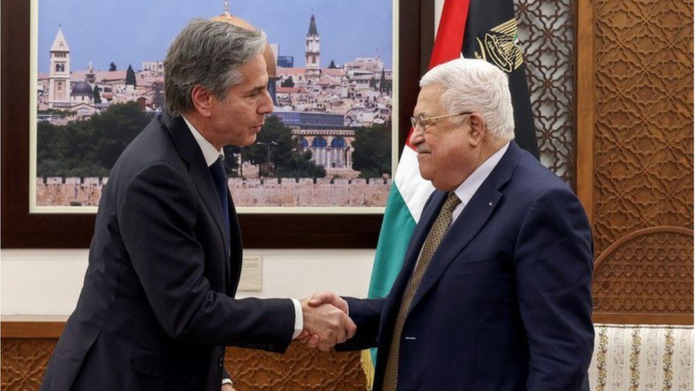 Antony Blinken (left) and Mahmoud Abbas (31/01/23)