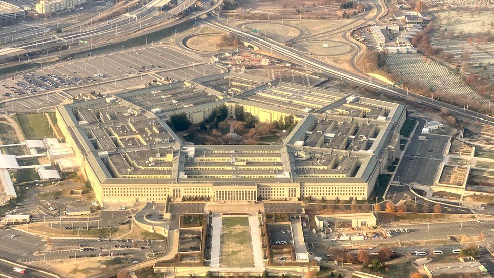 The Pentagon, the headquarters of the US defence department, located in Arlington County, across the Potomac River from Washington, DC