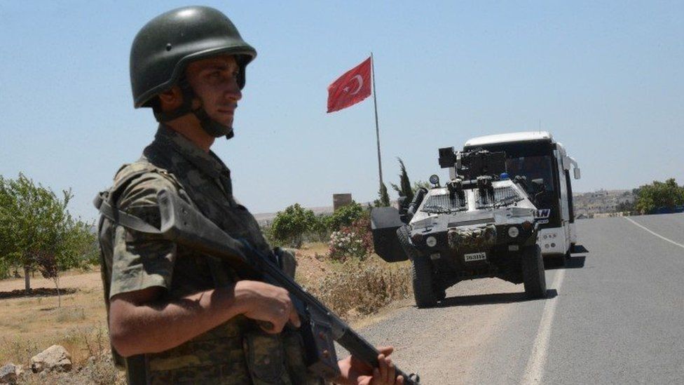 Turkish soldier near Suruc, 25 July 2015