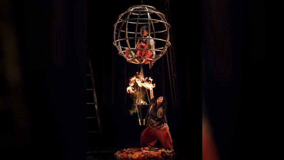 The performance is a fusion of Asian and European circus work