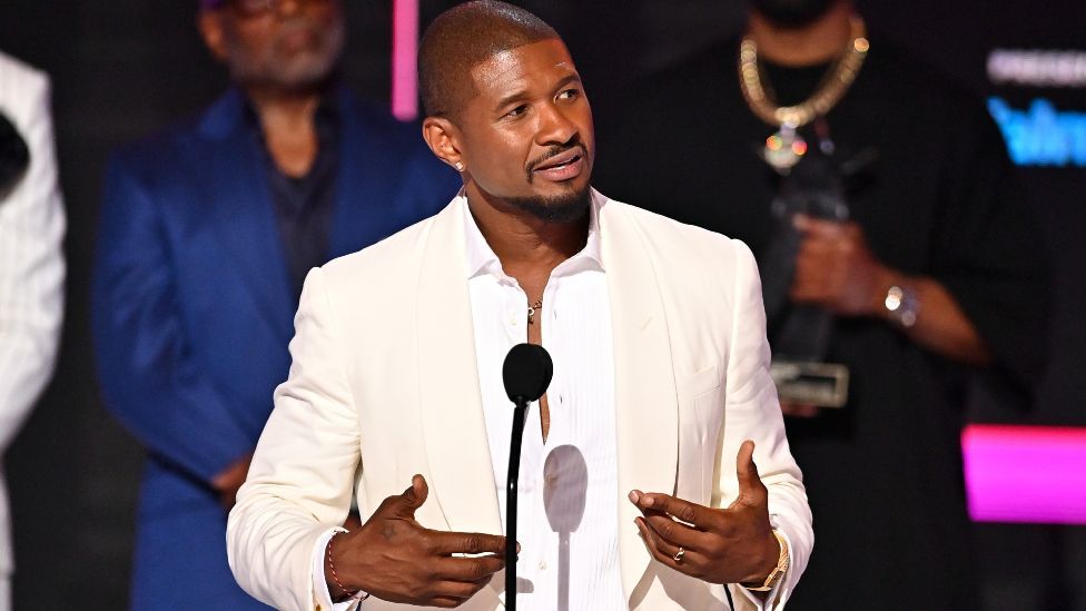 Honoree Usher accepts the Lifetime Achievement Award onstage during the 2024 BET Awards at Peacock Theater on June 30, 2024 in Los Angeles, California.