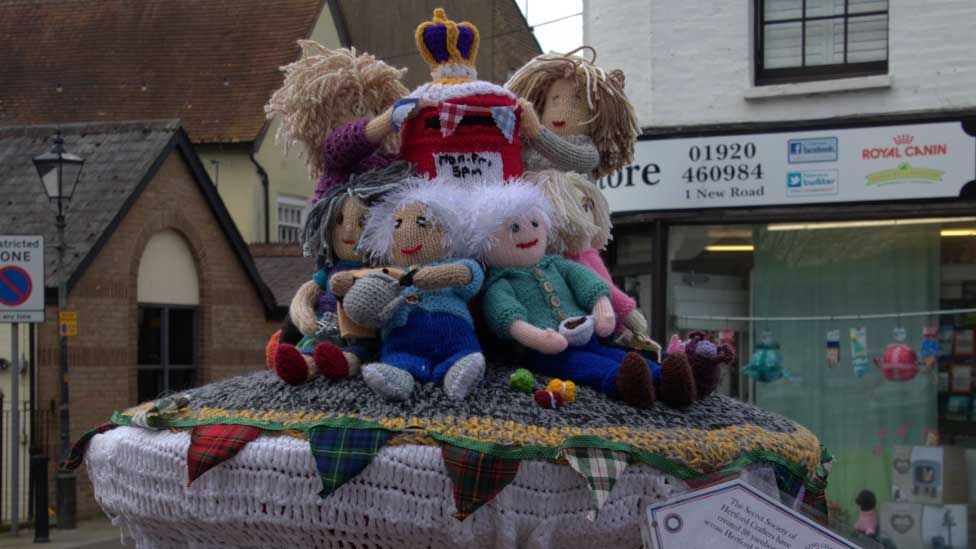 King Charles III Coronation Hertford yarnbombers depict themselves BBC News