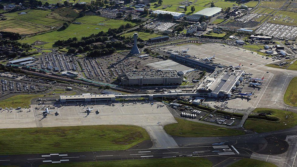 An aerial view of Edinburgh airport