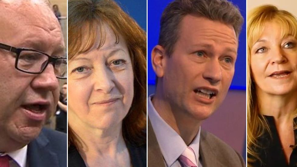 Wales' MEPs (L-r) Derek Vaughan, Jill Evans, Nathan Gill and Kay Swinburne