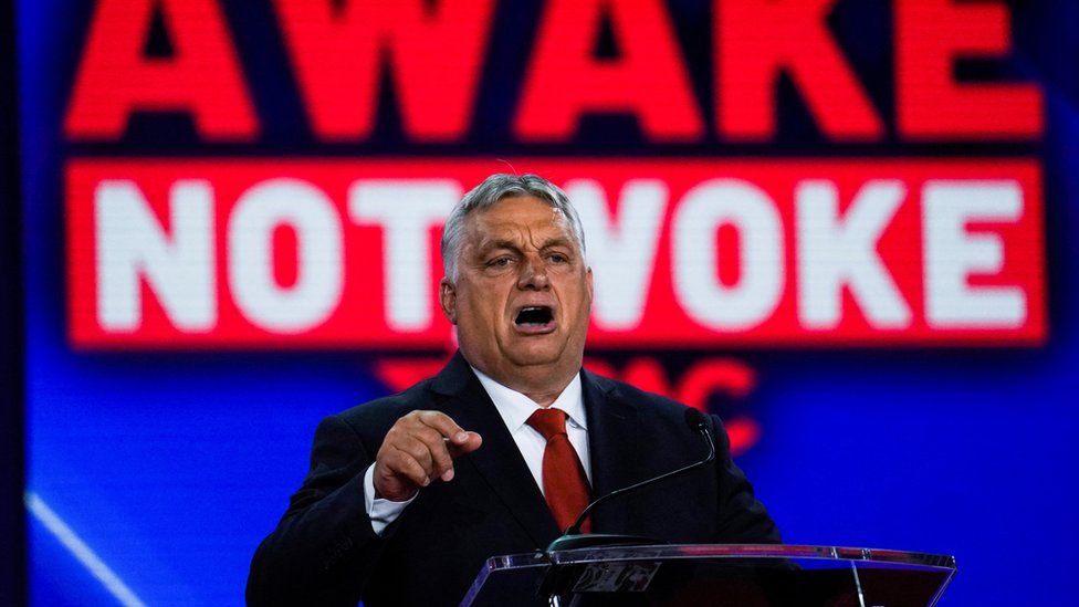 Prime Minister of Hungary Viktor Orban speaks during the general session at the Conservative Political Action Conference (CPAC) in Dallas, Texas, U.S., August 4, 2022.