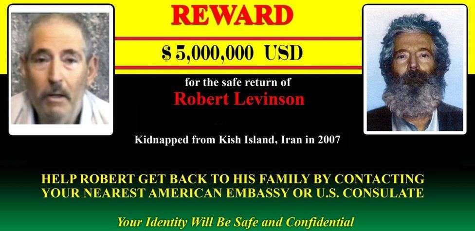 FBI poster offering reward for information about Robert Levinson
