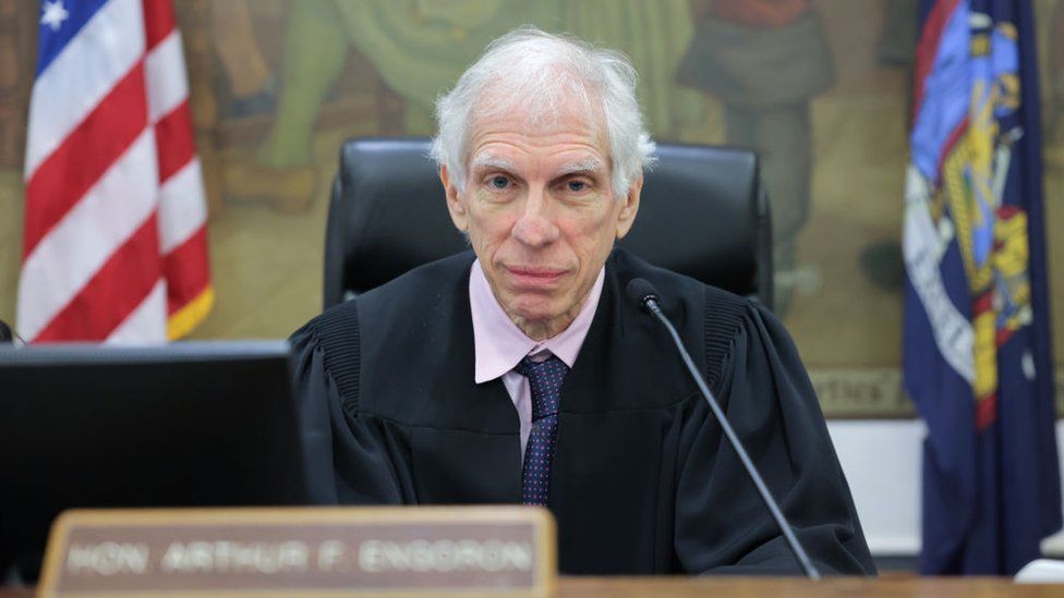 Judge Arthur F. Engoron presides over Former U.S. President Donald Trump's civil fraud case at New York State Supreme Court on October 17, 2023 in New York City.