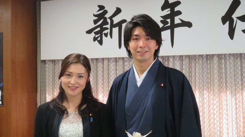 LDP lawmakers Megumi Kaneko and Kensuke Miyazaki