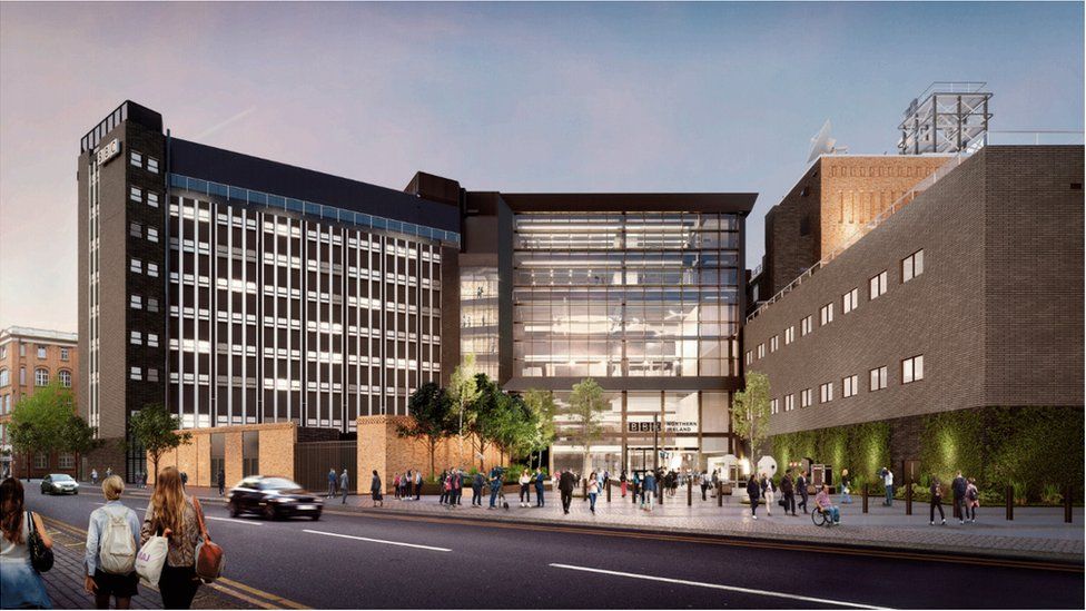 A mock-up of what the new BBC Broadcasting House could look like in Belfast