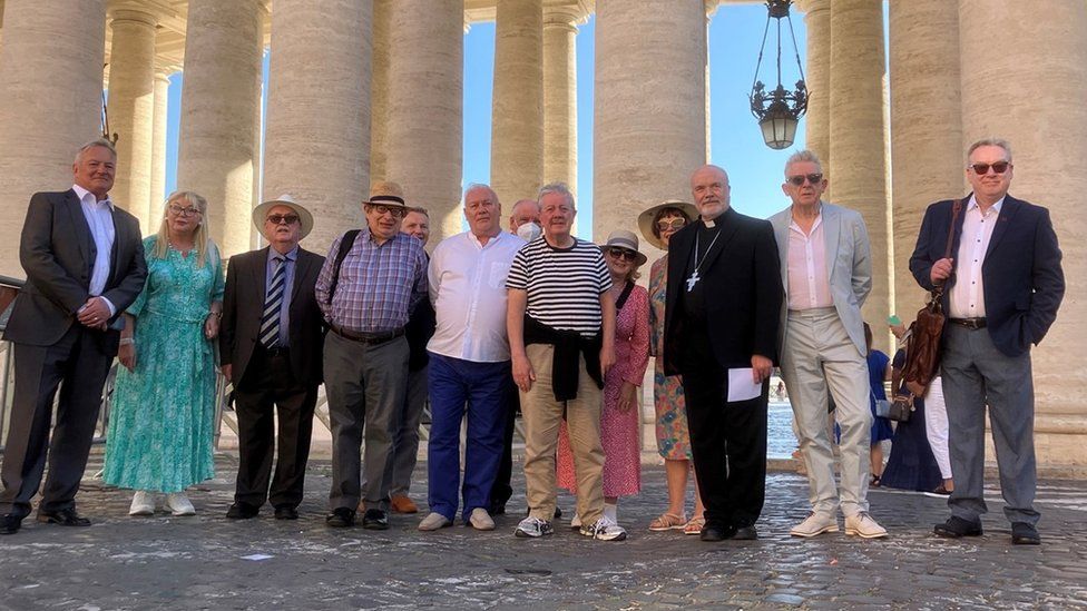 Rome abuse survivors group outside the Vatican