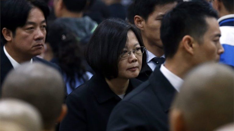 President-elect Tsai Ing-wen at the memorial service in Tainan