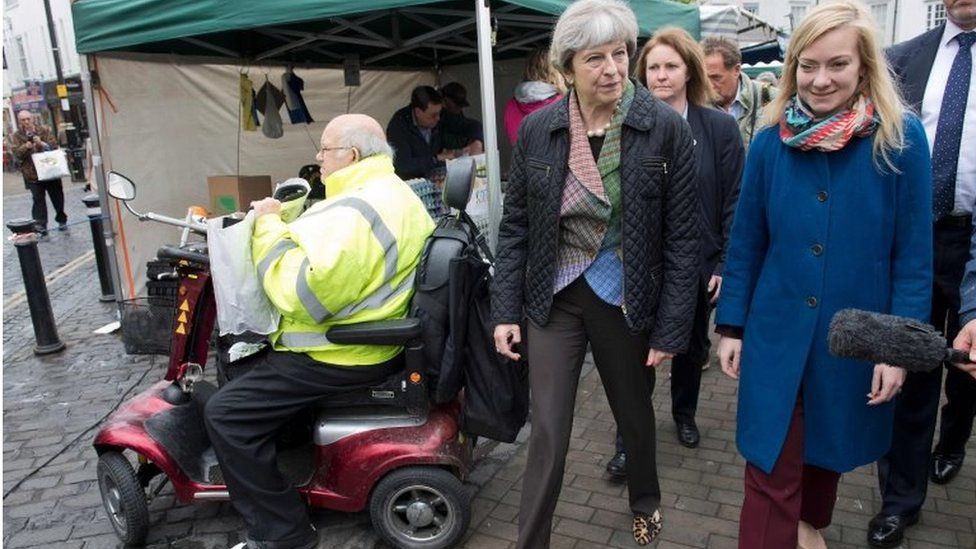 Theresa May with Nicola Blackwood