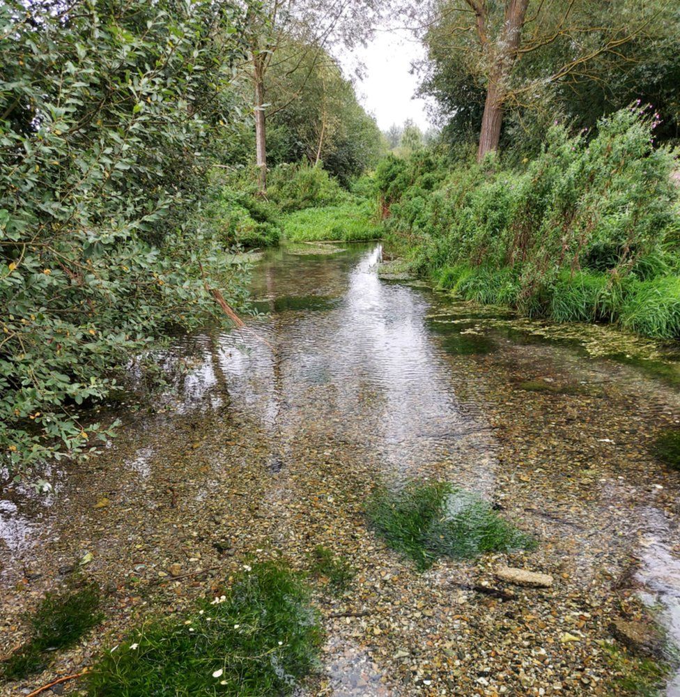 A stream in the village of Littlebourne in Kent