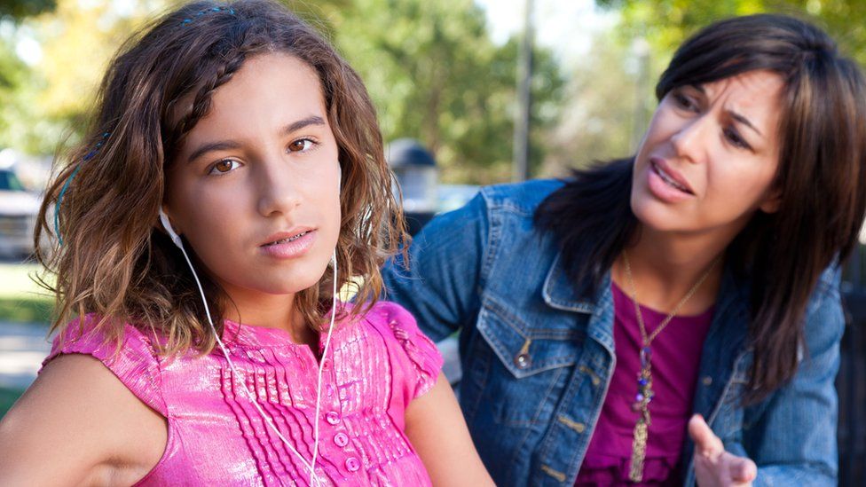 teenage girl with her mum