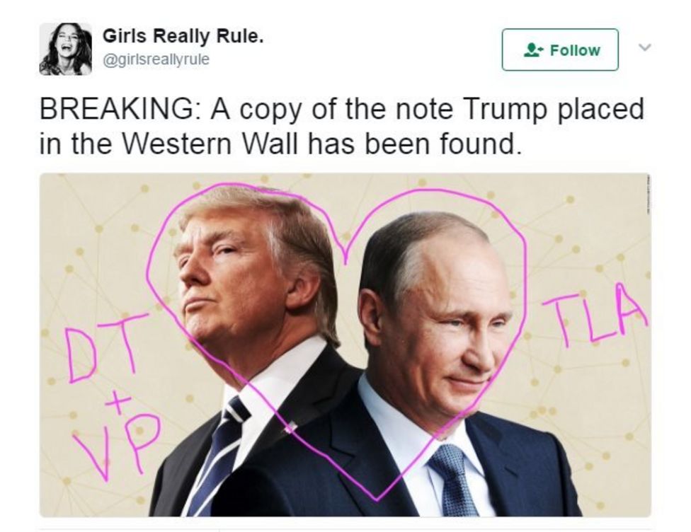 So, just what did Trump's note in the Western Wall say? BBC News