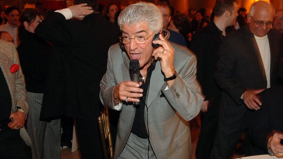 Actor Frank Vincent sings while attending the celebration for Frank Vincent's new book 'A Guy's Guide To Being a Man's Man' at Capitale 8 March, 2006 in New York