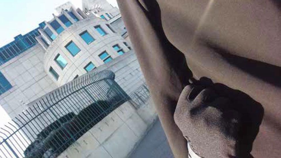 Safaa Boular took this selfie outside MI6's headquarters in south London
