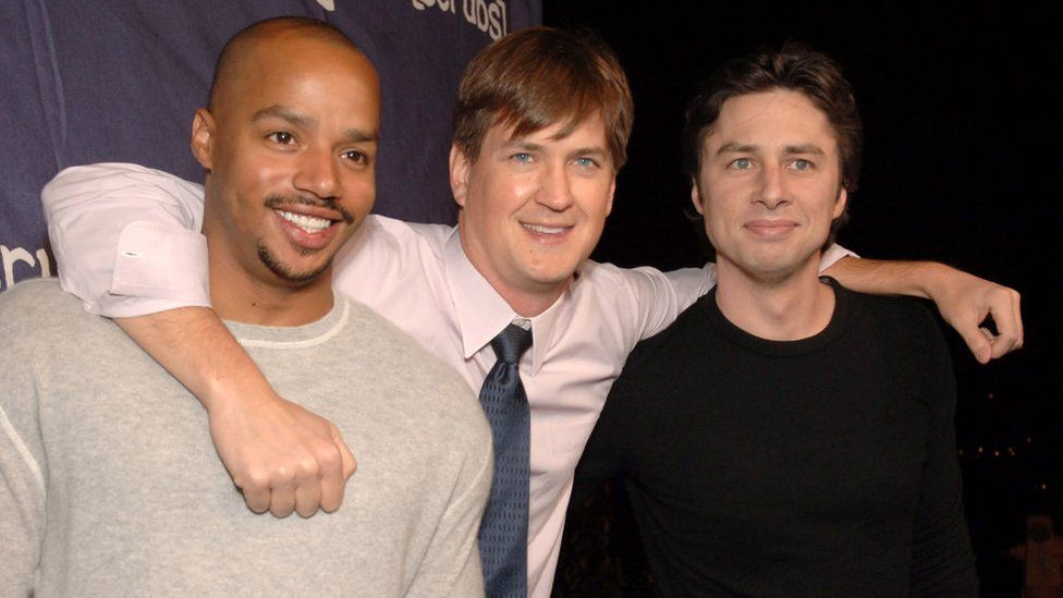 Donald and Zach with the show's creator Bill Lawrence