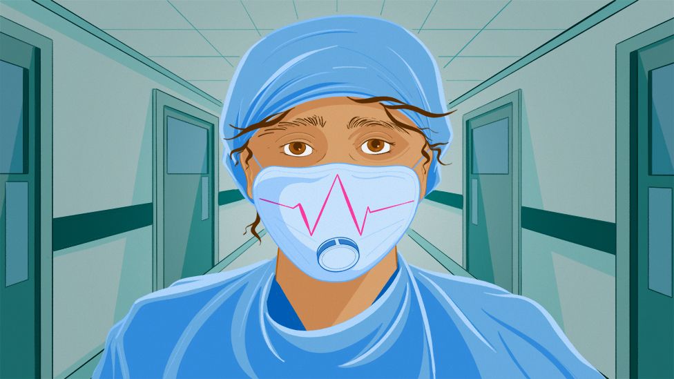 Illustrated image of a doctor in a mask