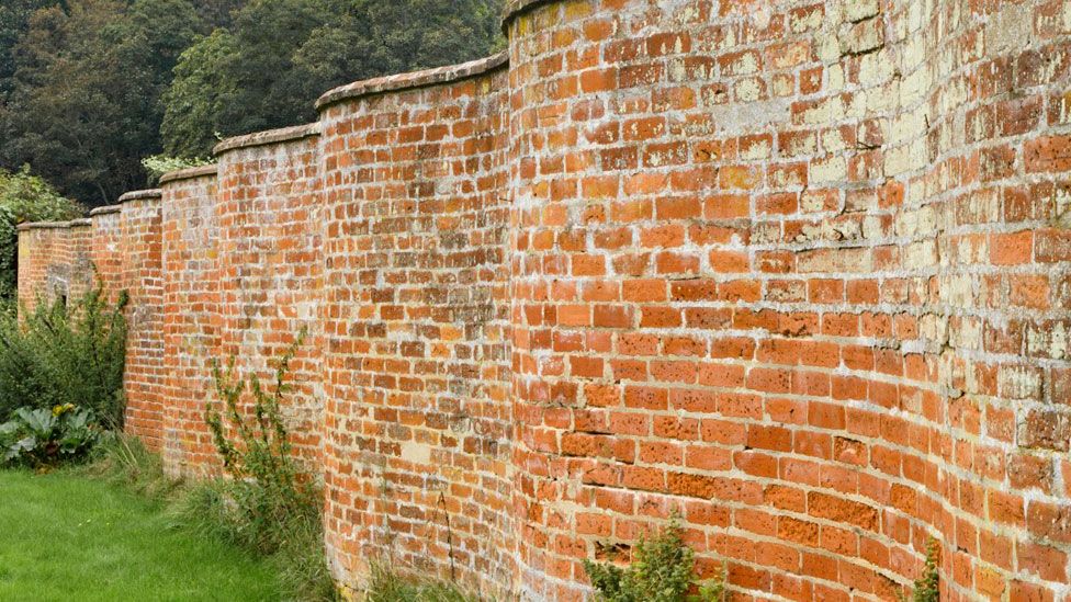 The crinkle crankle wall at Royal Hospital School, Holbrook