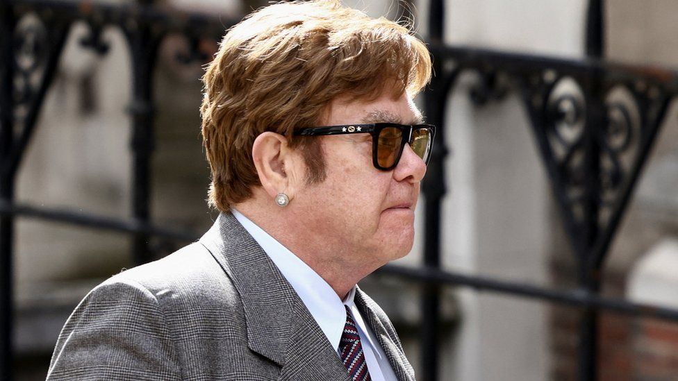 Elton John arrives at the High Court in London, Britain March 27, 2023