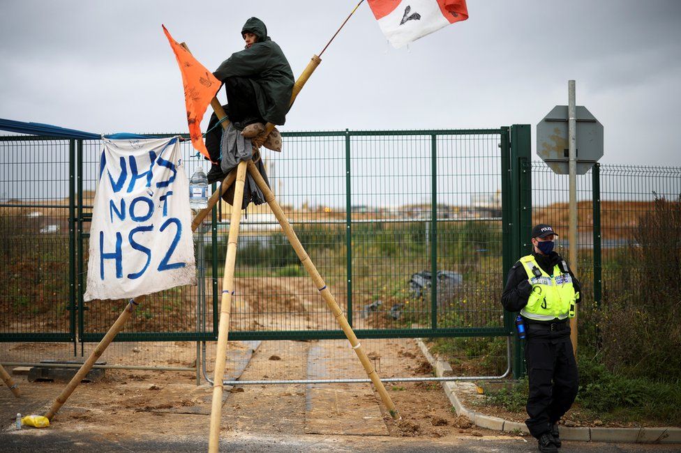 HS2 protests in Denham