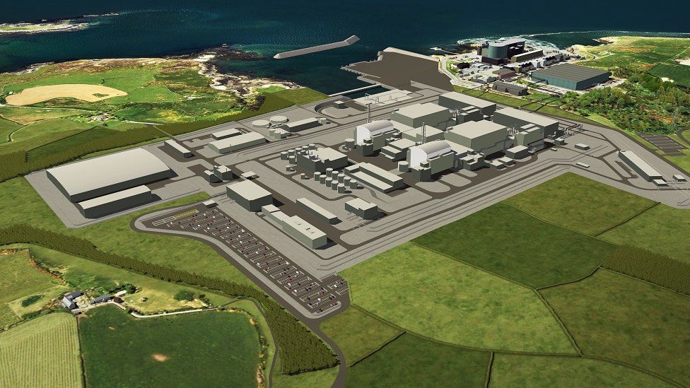 Artist impression of how the Wylfa Newydd power station would look