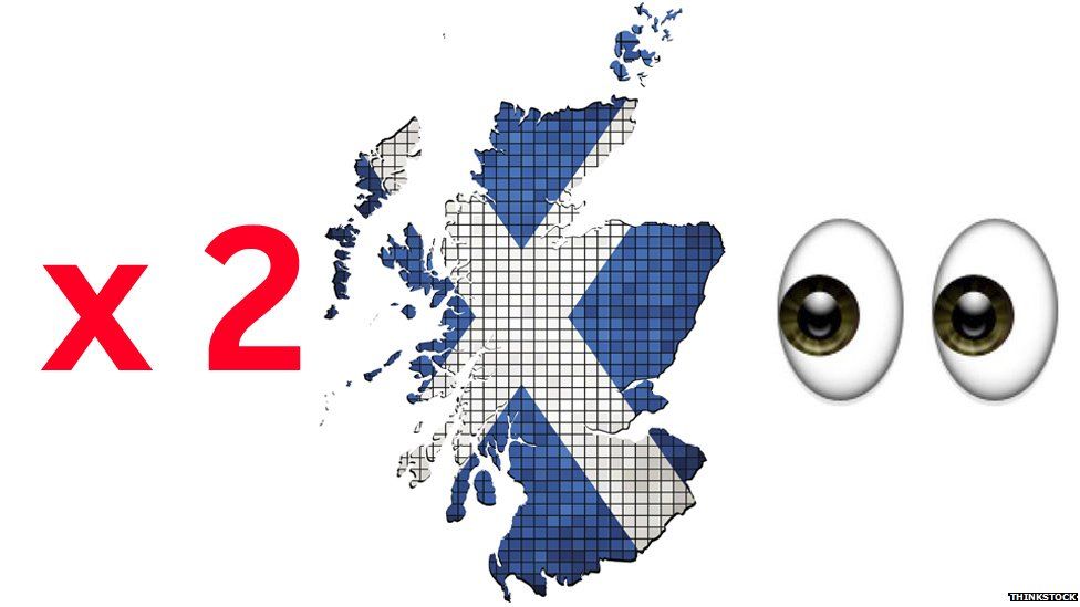 Map of Scotland with emoji eyes
