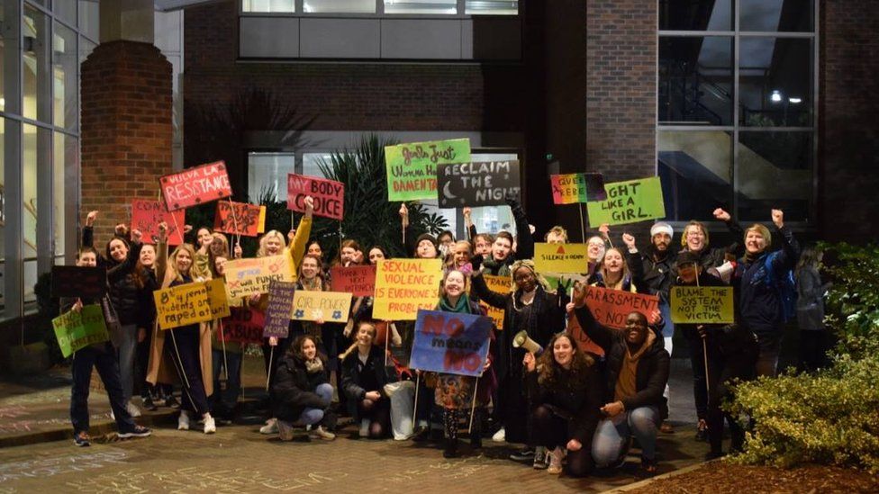 Students protesting in January